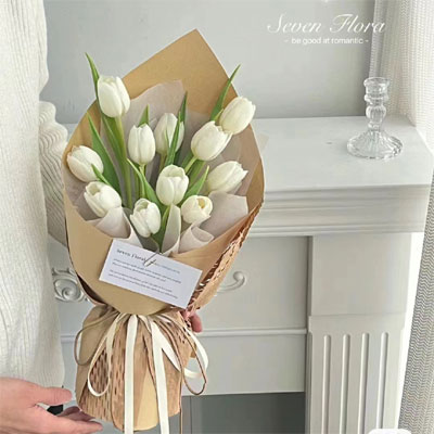 send 11 white tulips to  guangzhou